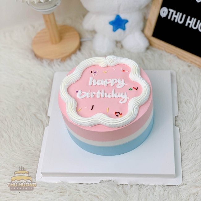 Bánh sinh nhật tặng tình nhân phong thái Nước Hàn đơn giản