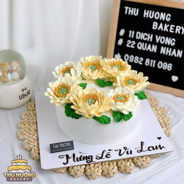 Bánh sinh nhật hoa sen đẹp