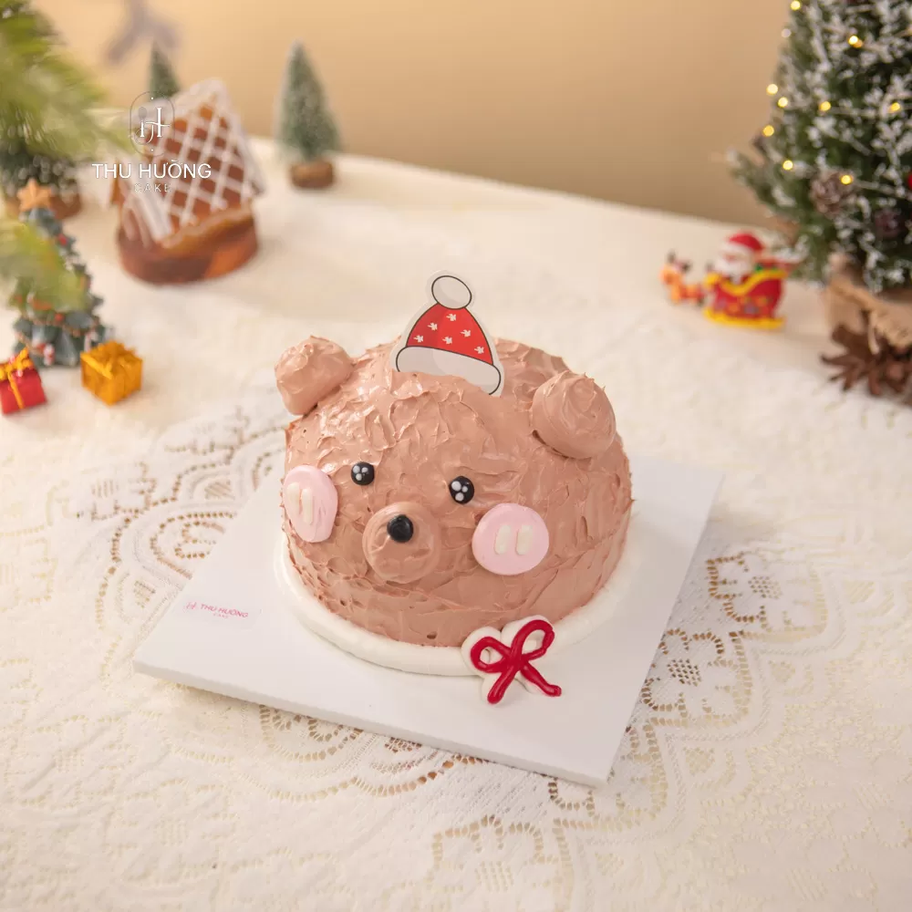Bánh kem hình gấu noel