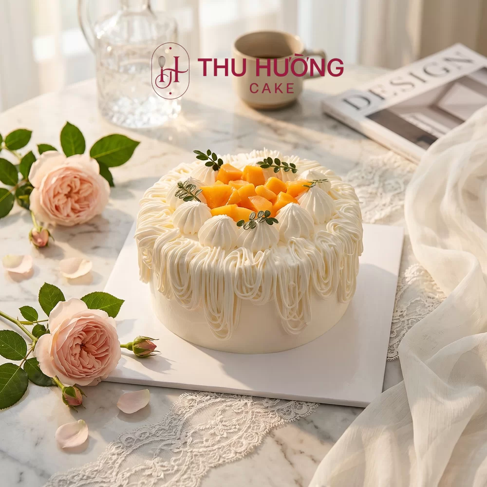 Bánh sinh nhật trang trí xoài tươi