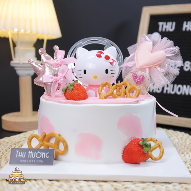 Bánh fondant mèo kitty [MS:FD42] - Văn Bakehouse