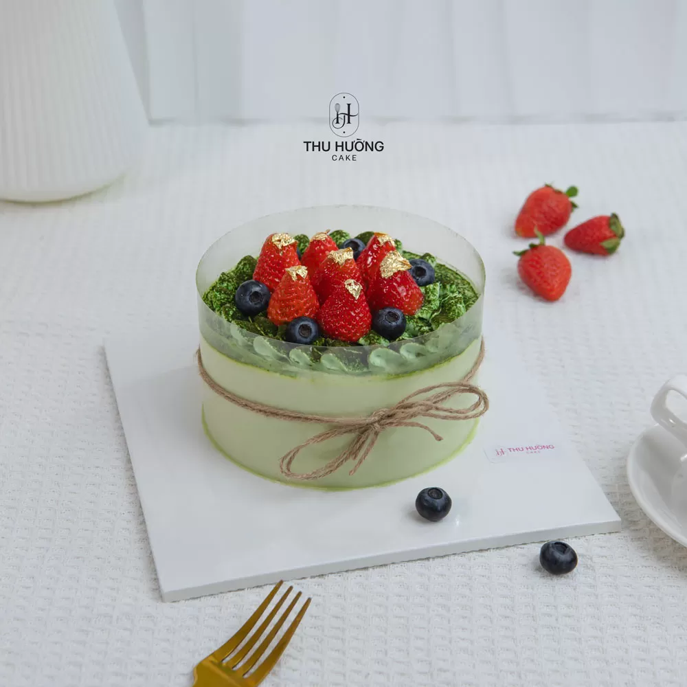 Bánh tiramisu phủ trà xanh đơn giản