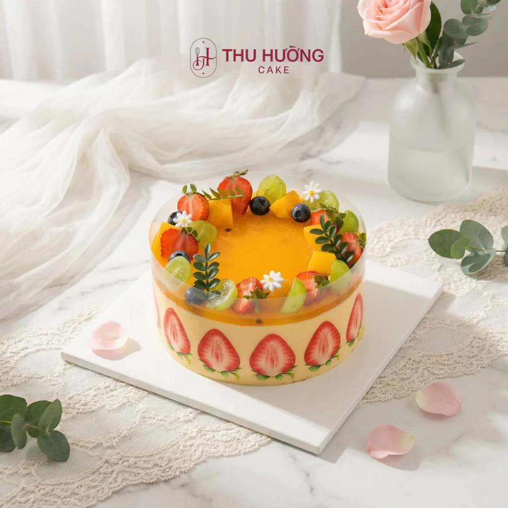 Bánh mousse chanh phủ nho xanh