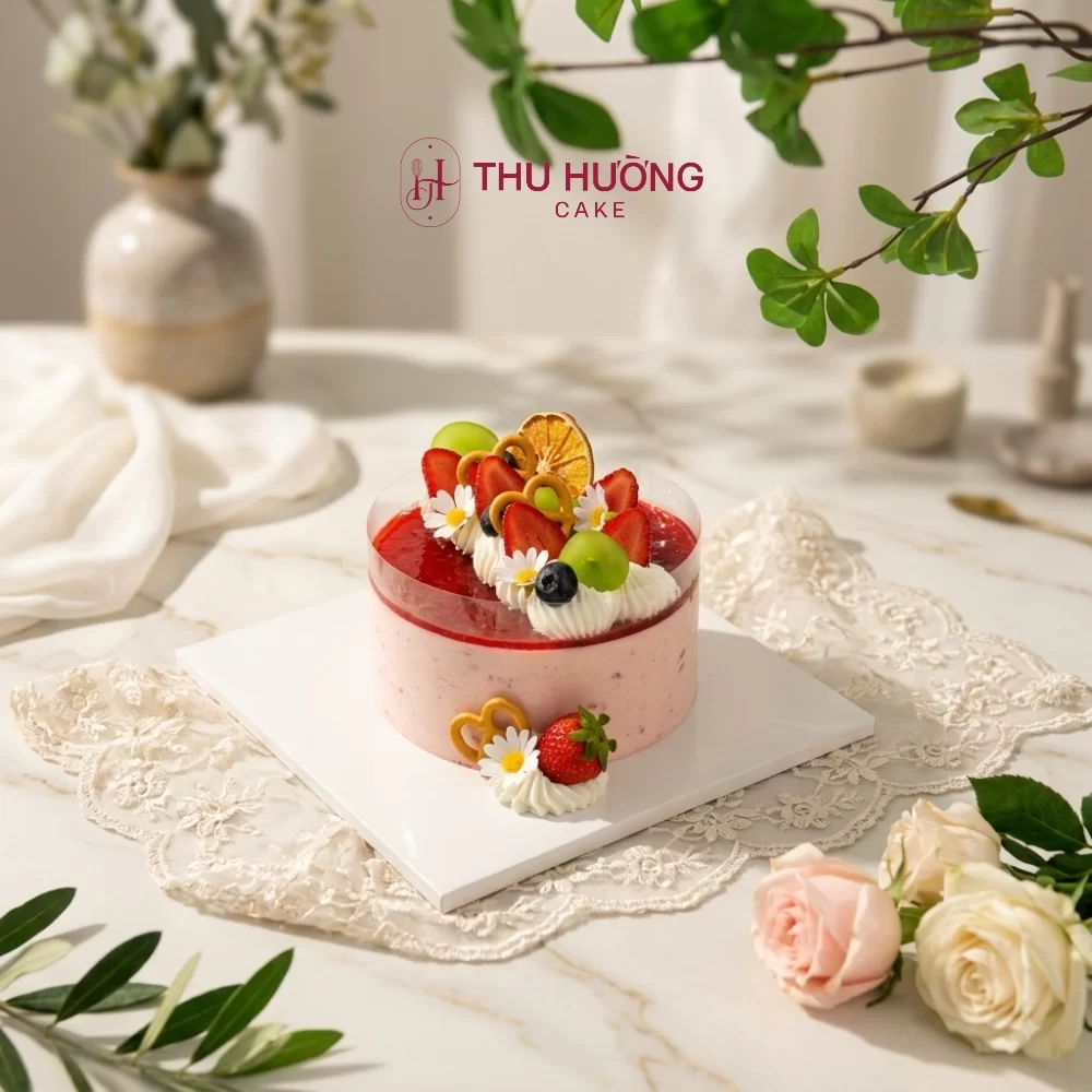 Bánh mousse trái cây dâu tây