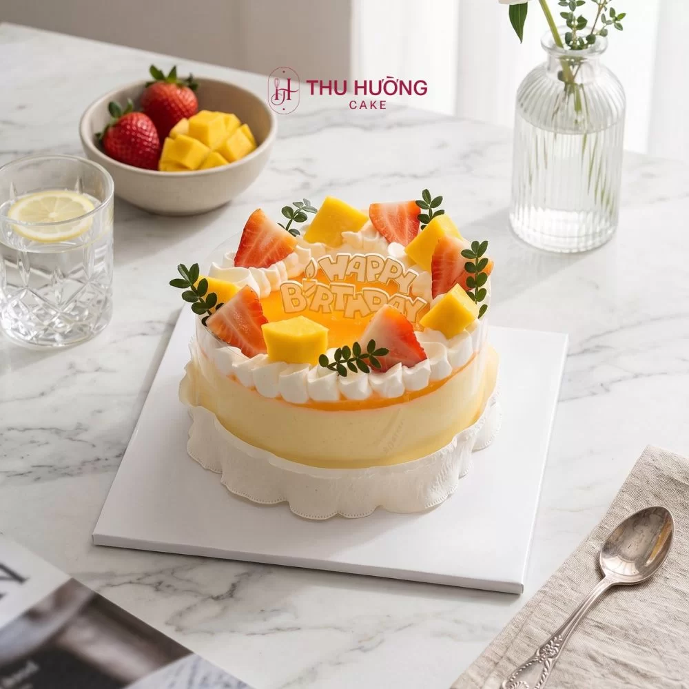 Bánh mousse chanh leo nhiệt đới
